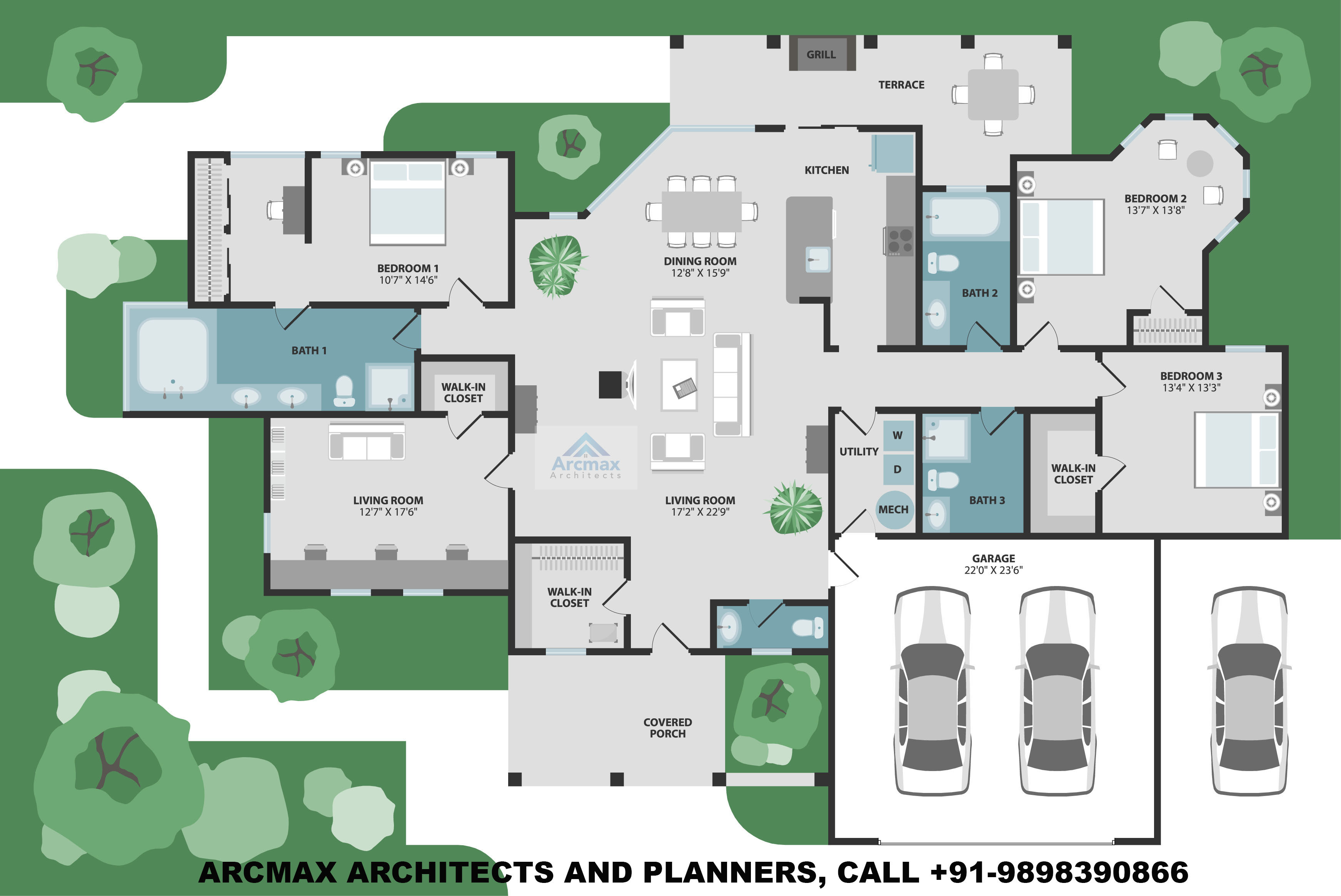 4bhk Luxury Villa Design Floor Plans Type 1 