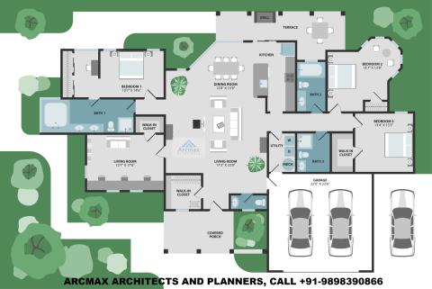 4BHK Luxury Villa Design Floor Plans Type-1 Unit Custom Design Layout Floor Plans anywhere in The world